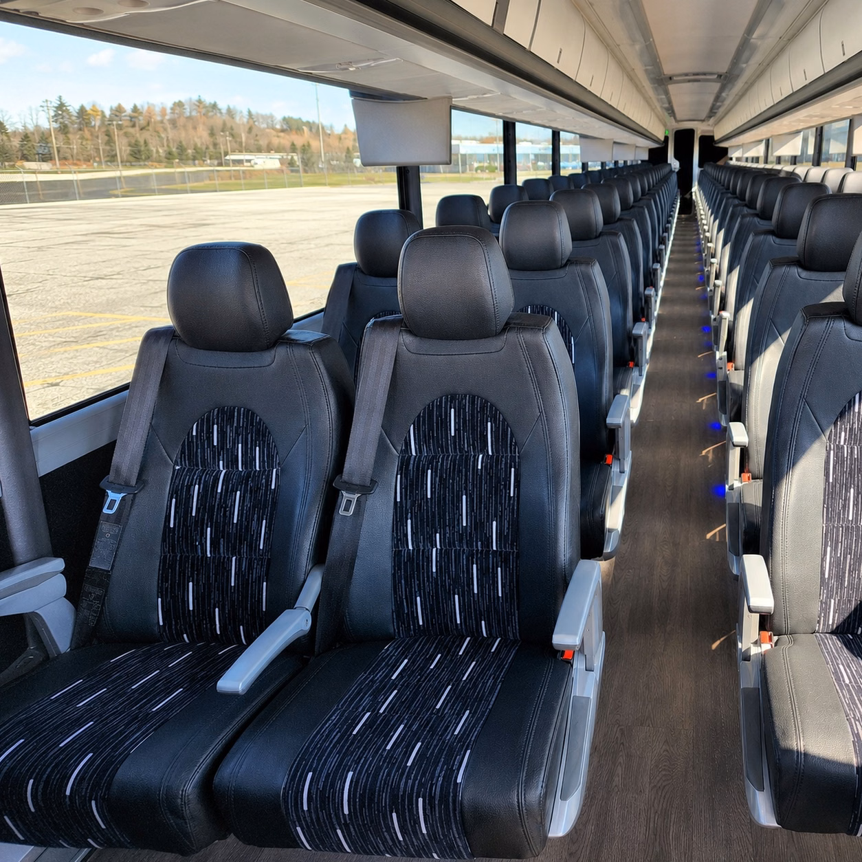 56 passenger charter bus interior